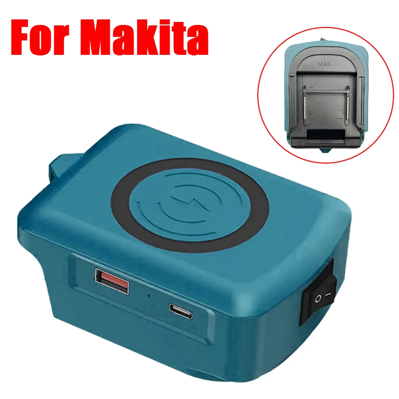 

Аксессуары для инструментов USB Power Bank Type-C, адаптер беспроводного зарядного устройства для Makita, Dewalt, Milwaukee, литий-ионный аккумулятор Bosch 18 В