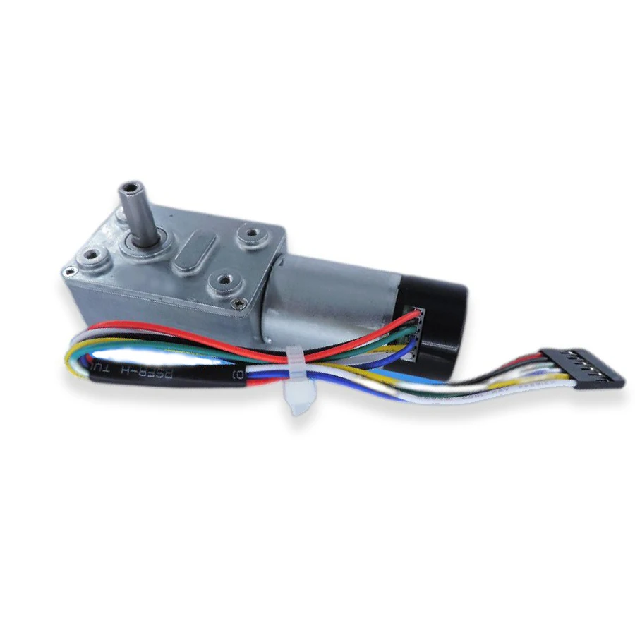 Самоблокирующийся металлический червячный редуктор с высоким крутящим моментом, одновальный кодировщик с крышкой, компактный двигатель постоянного тока 6 В, 12 В, 24 В