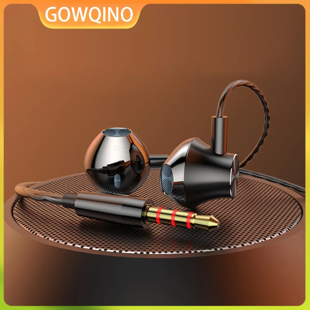 

Gowqino Universal 3.5mm Stereo Headphones Sport Music Earbud Handfree Wired Headset Earphones For Xiaomi Huawei Samsung