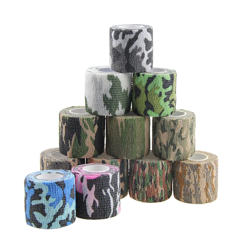 

4.5m Camouflage Elastic Wrap Tape Hunt Disguise Elastoplast Self Adhesive Sports Protector Knee Finger Ankle Athletic Bandage