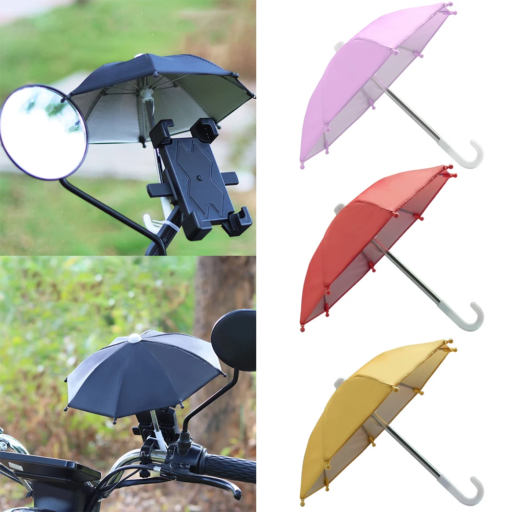 

1pcs Motorcycle Umbrella 25-28CM Motorcycle Small Umbrella Toy Umbrella Cycling Mobile Phone Sunshade Red /yellow/ Pink