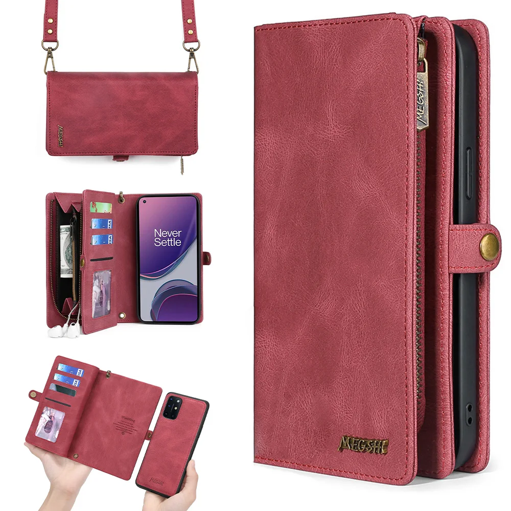 

Wallet Shoulder Bag Phone Case For OnePlus 7 7Pro 7T 8 8Pro 8T 9 9Pro