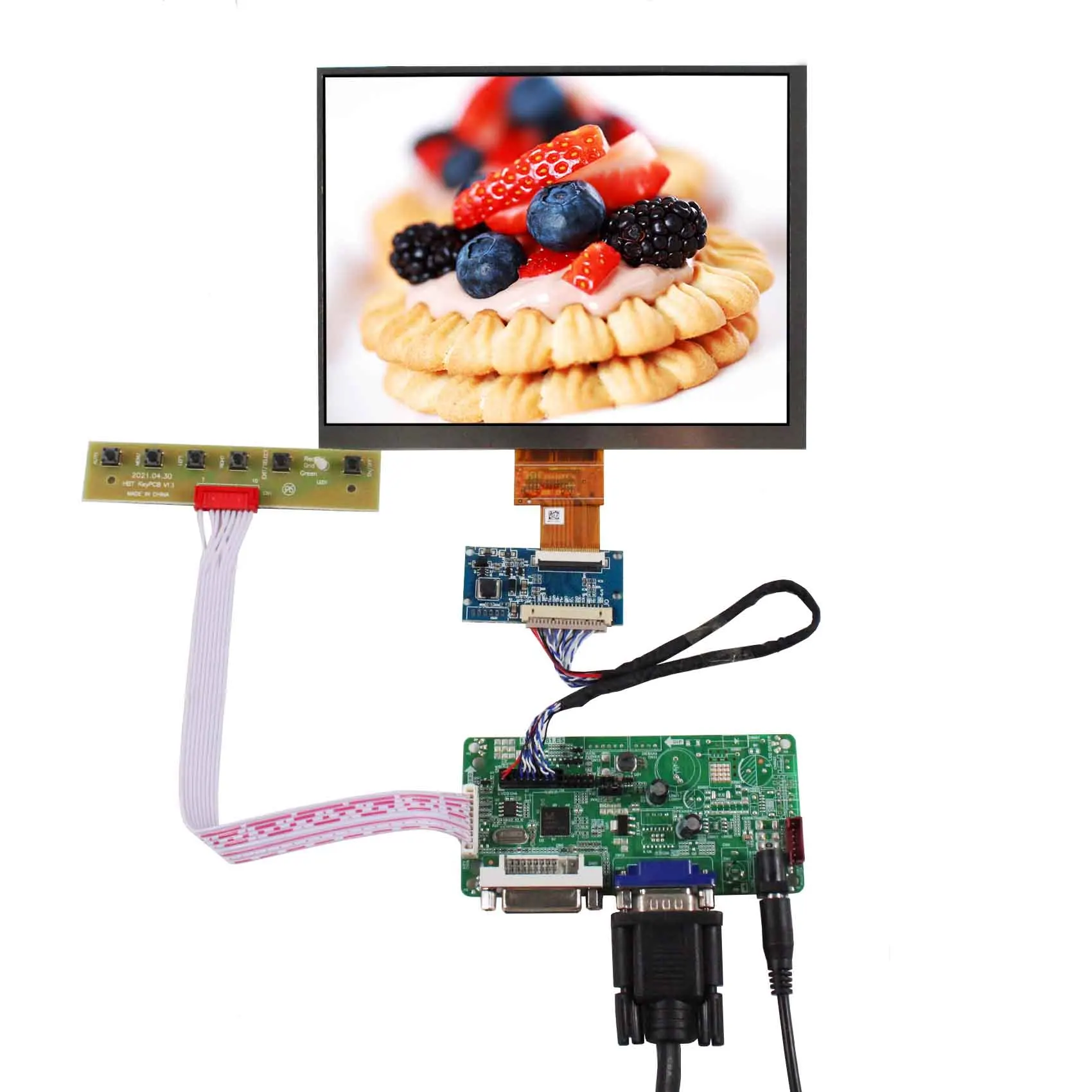 

Плата ЖК-контроллера DVI VGA с 8-дюймовым ЖК-экраном 1024x768 HJ080IA IPS