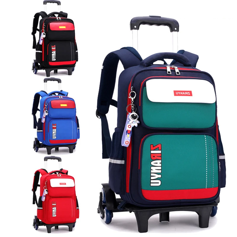 HOT Student Rolling Backpack free doll school bag for kids Trolley school backpack for wheeled bag 6 -12 years girl Suitcase Bag