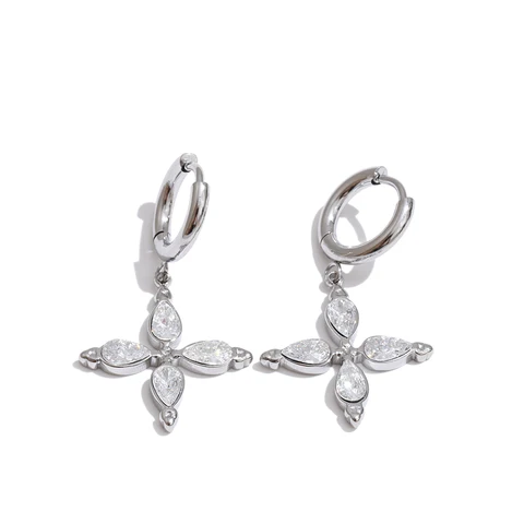 Серьги-капельки Yhpup из нержавеющей стали с кубическим цирконием