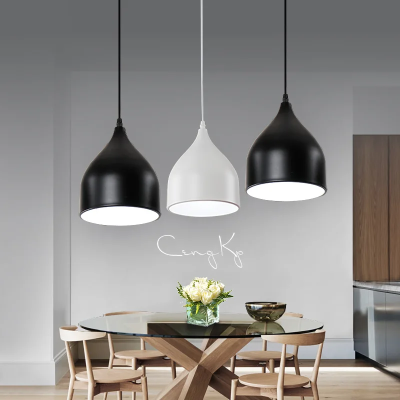 Led restaurant lamp simple modern  personality three head dining room Nordic fashion bar pendant lamp