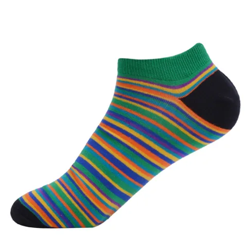 Мужские полосатые хлопковые носки-невидимки, женские удобные и дышащие носки для спорта