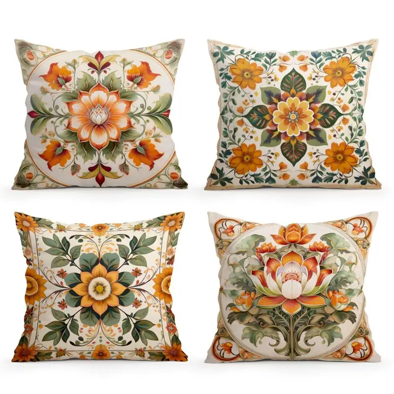 

Классическая наволочка с цветами из полиэстера