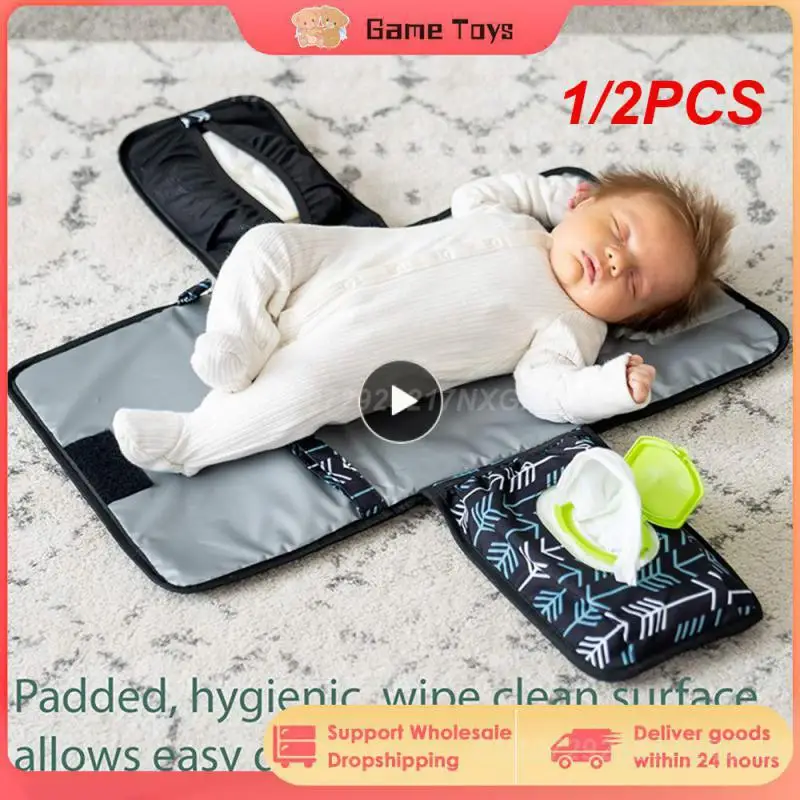 

1/2PCS Portable Multifunction Foldable Waterproof Changing Pad Newborn Baby Diaper Changing Mat Changing Pads