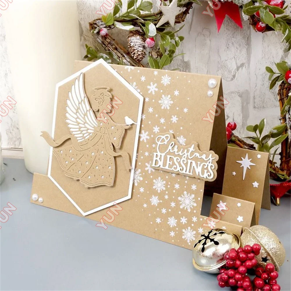 Рождественские новые металлические Вырубные штампы с изображением ангелов для