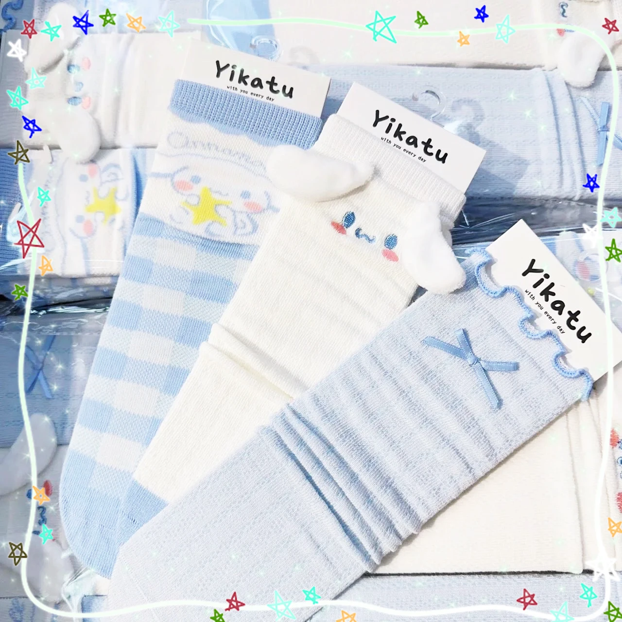 

Носки Cinnamoroll средней длины, милые носки в стиле Лолиты с героями мультфильмов, Чулки с аниме Sanrioed, милые тонкие милые стильные детские подарочные носки для девочек