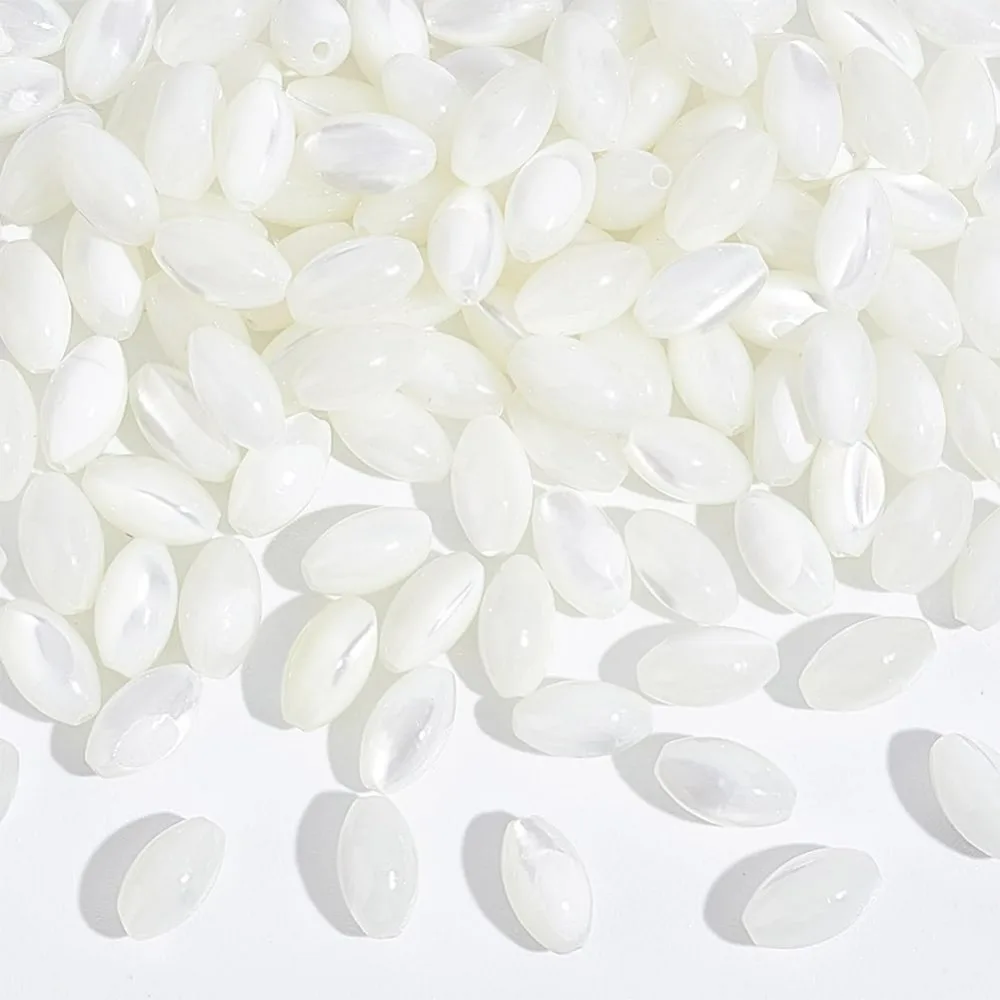 Около 110 шт. бусины из рисовых белых ракушек натурального ракушки диаметром 4 мм