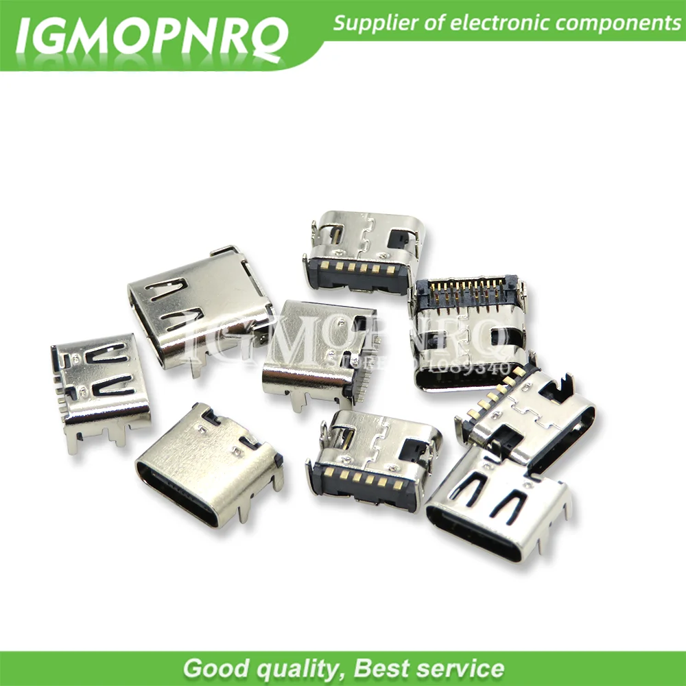 10 шт., USB SMD розетка 6/16/24P 6/16/24pin