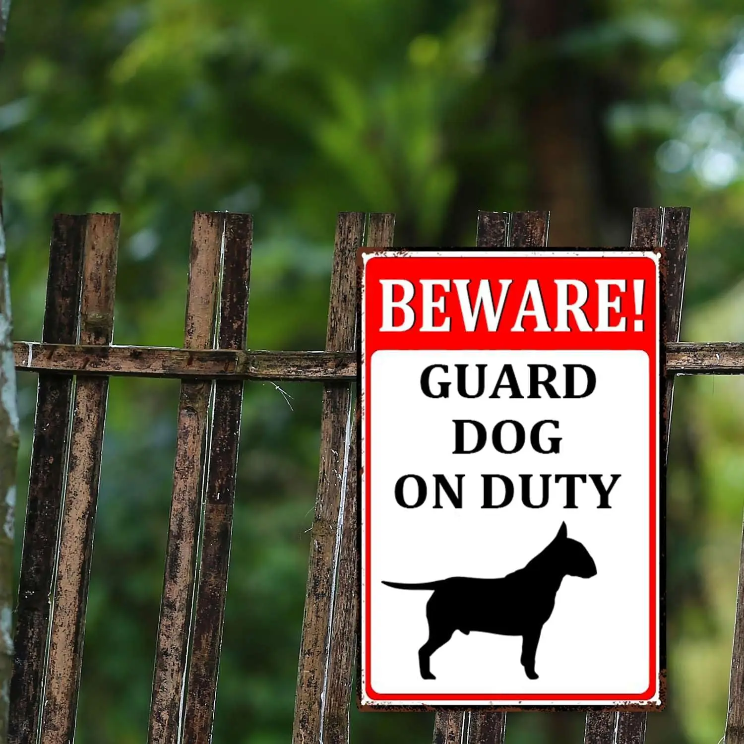 Tn Pntng Bewre Gurd Dog On Duty Sgns Metl Бесплатная ржавчина lumnum 8X12 nch