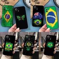 brazil brazilian flag phone case for xiaomi 11 11i 11t 11x 12 12pro 10t 10tpro 10s 10pro pro youth ulltra mix4 civi black coque