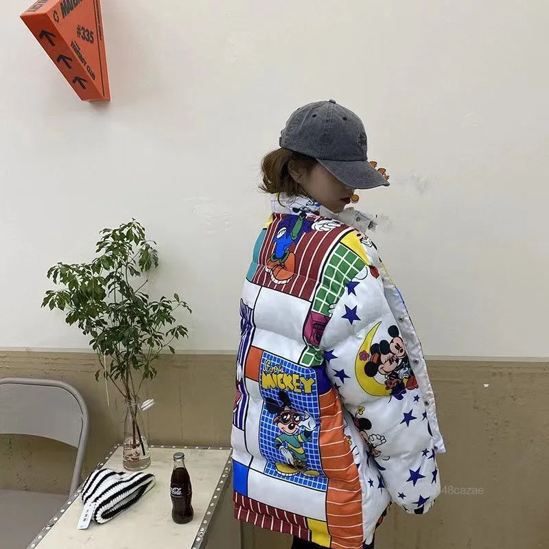 Женское модное зимнее пальто с Микки Диснеем новая корейская версия свободная