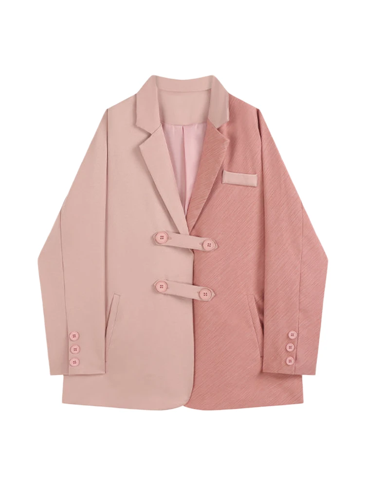 

Fashion Design Blazer Coats for Women's 2022 Spring Autumn Long Sleeve Loose Casual Bandage Casual Streetwear Jacket Tops Femme