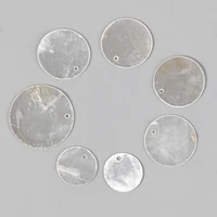 natural transparent round mother of pearl shell pendant loose bulk shell charm beads fit diy handmade jewelry crafts ornaments
