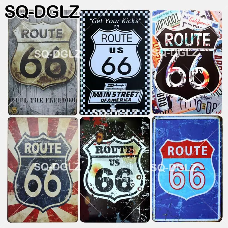 

New Feel The Freedom Tin Sign Route 66 Metal Sign Motel Metal Crafts Painting Plaques Art Poster Home Decor Sticker Wall Charts