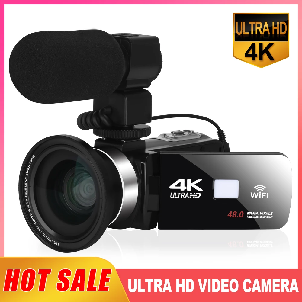 

4K Professional Digital Cameras Blogger Live Cast Streaming Camcorder For Youtube UHD 18X Zoom Wifi Vlog Webcam Video Recorder