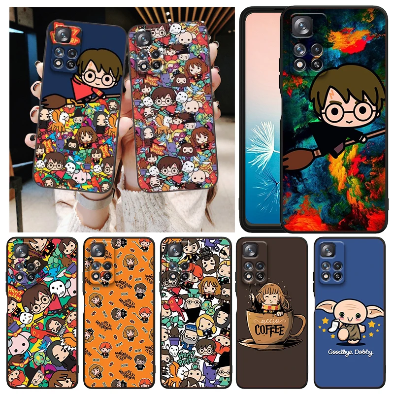 

Cute Potters Wand Harries Art Phone Case For Xiaomi Redmi Note 12 11E 11S 11 11T 10 10S 9 9T 9S 8T 8 Pro Plus 5G Black Cover