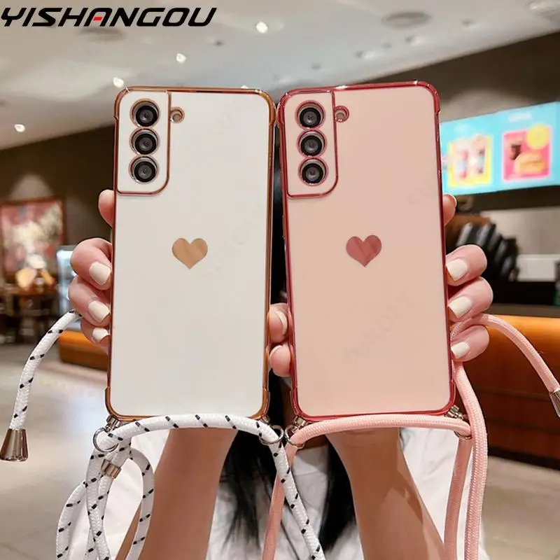 

Чехол для телефона с ремешком через плечо для Samsung Galaxy S22 Ultra S21 Plus S20 FE A53 A52 A13 A12 A52s