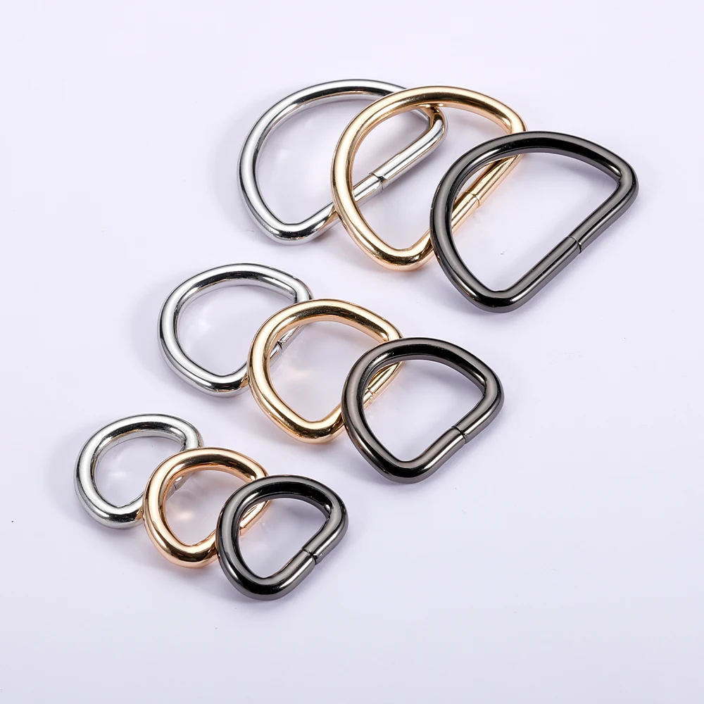 10-20pcs Metal Non-Welded D Ring Adjustable Buckle For Backpacks Straps Bags Shoes Cat Dog Collar D-Shape Buckles DIY Accessorie