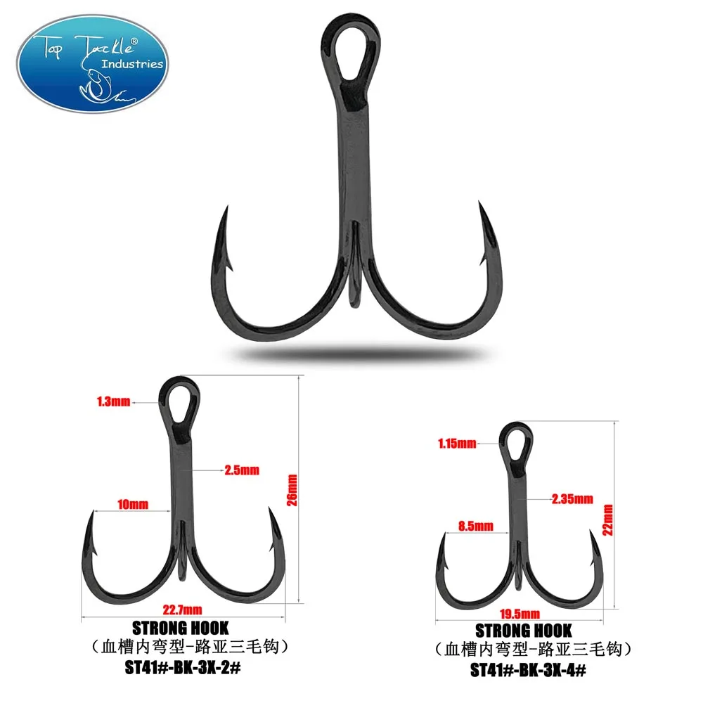 

High Quality High-Carbon Steel Treble Hook Sharp ST41 Strong Penetrability Tackle Box Fishing Lure Box