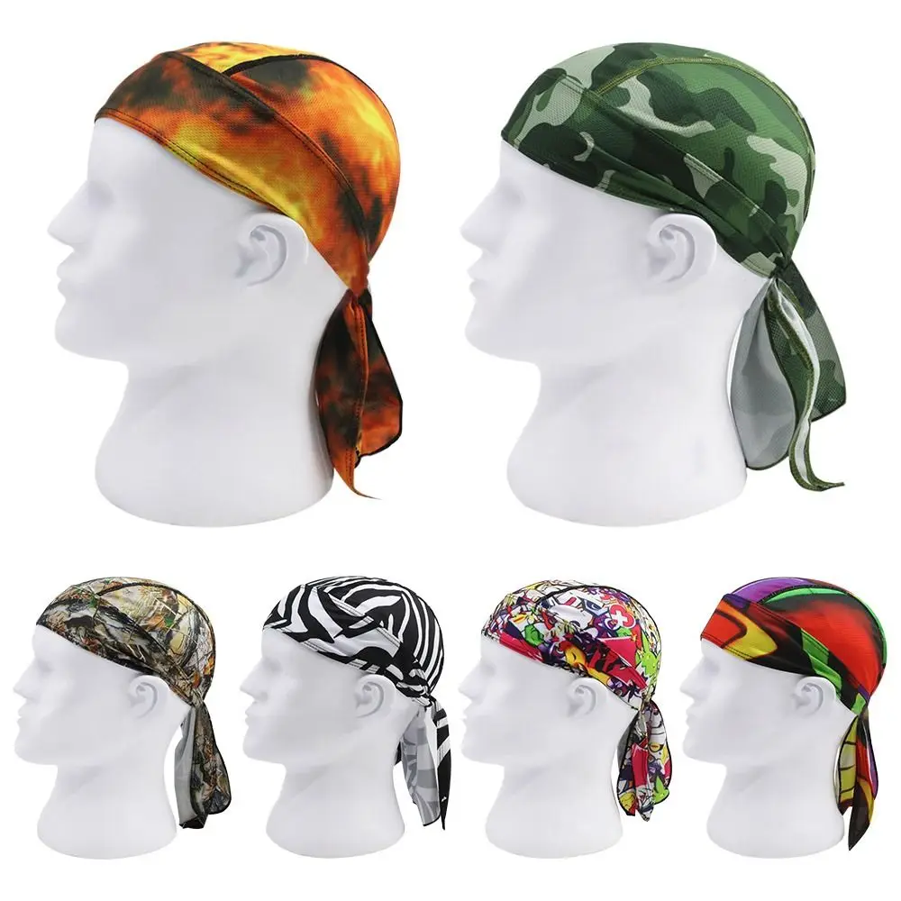 Spring Summer Helmet Liner Bandanna Cap Camo Printing Cycling Hat Bicycle Riding Cap