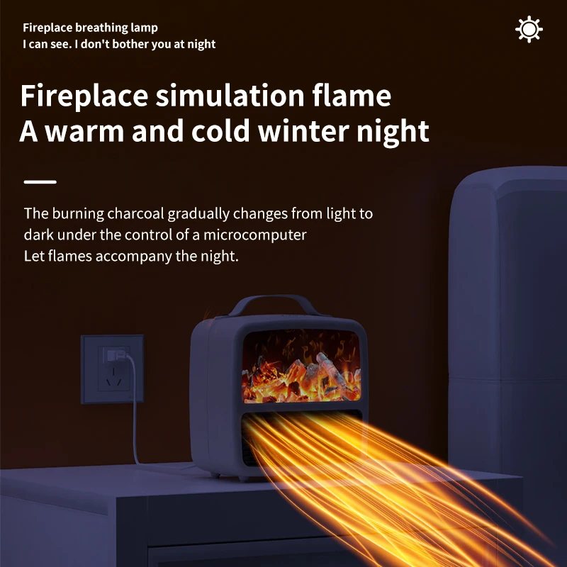 

Бытовой электрический обогреватель, портативный 3D электрический обогреватель с защитой от настоящего пламени, теплый воздух, вентилятор для комнаты, зимняя печь, радиатор для дома и офиса