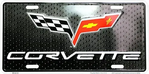 

Hangtime Corvette Novelty Front License Plate 6x12 Metal Car Tag