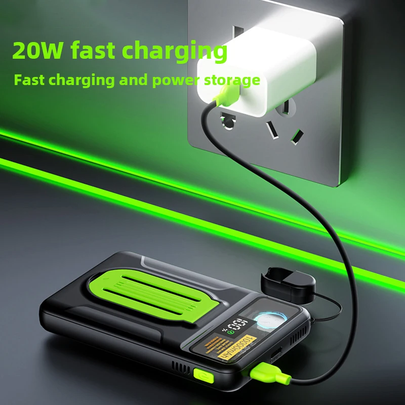 10000mAh PD22.5W Магнитный беспроводной мобильный источник питания с вентилятором