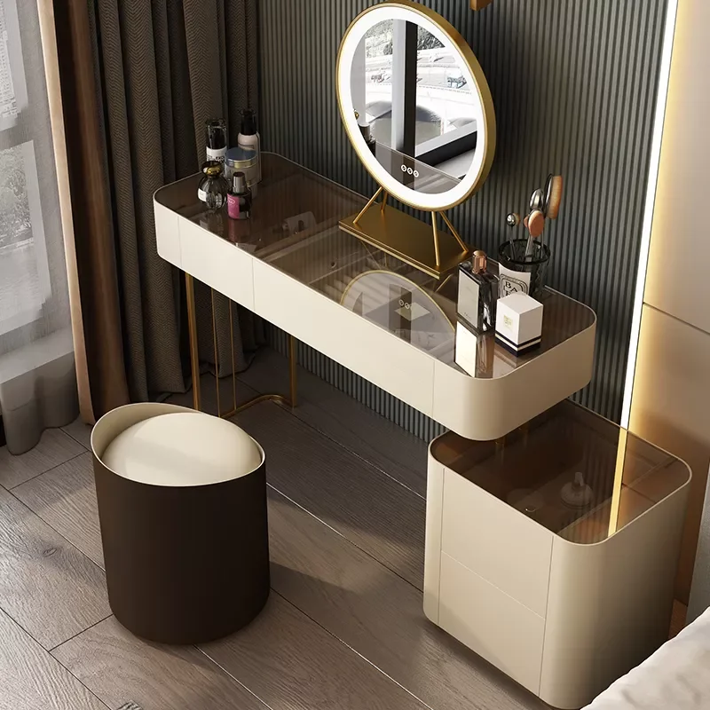

Bedroom Villa Solid Wood Makeup Dresser Modern Minimalist Small Apartment Drawer Dressing Table Hotel Home Furniture Vanity Desk