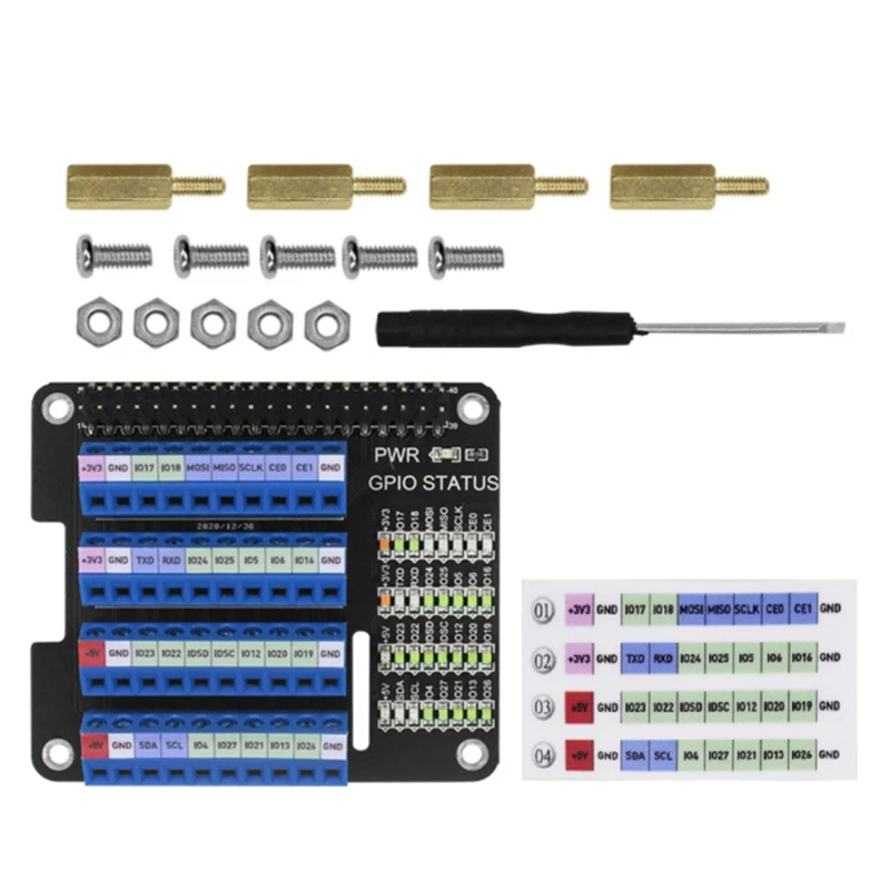 

Плата расширения для Raspberry Pi GPIO, Клеммная шляпа для Raspberry Pi 2B/3B/3B +/4B/Zero W, модуль интерфейса GPIO