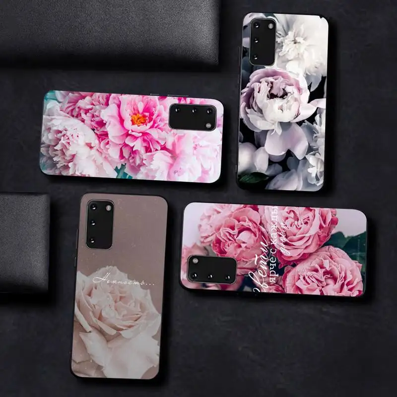 

Peonies beautiful flower Phone Case For Samsung S 9 10 20 21 22 23 30 23plus lite Ultra FE S10lite Fundas