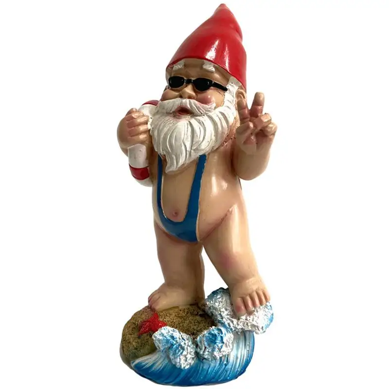 

New Garden Gnome Statue Lawn Ornament Outdoor Gnomes Figurine Funny Cute Garden Sculpture Gnomes Dwarfs Decor