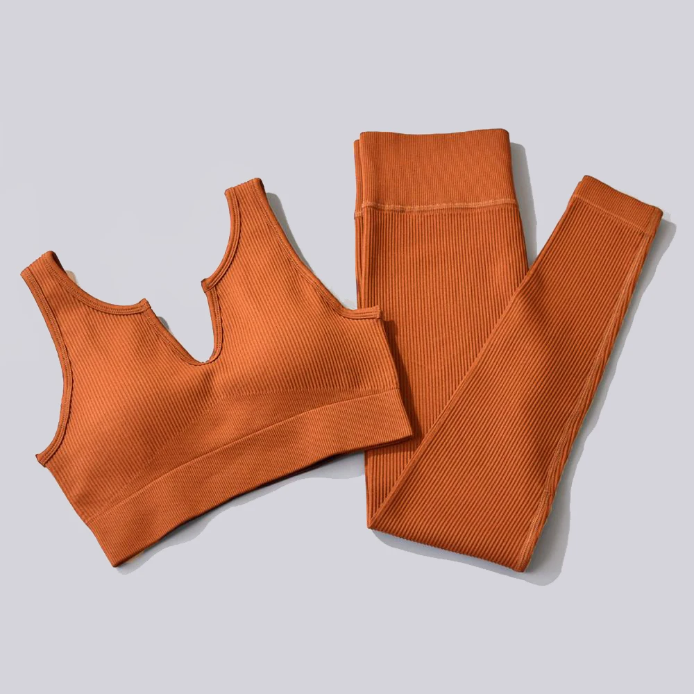 Seamless Yoga Set Women Workout Sportswear Gym Clothing Female Clothes Two Piece Set Women High Waist Legging Sport Bra Crop Top