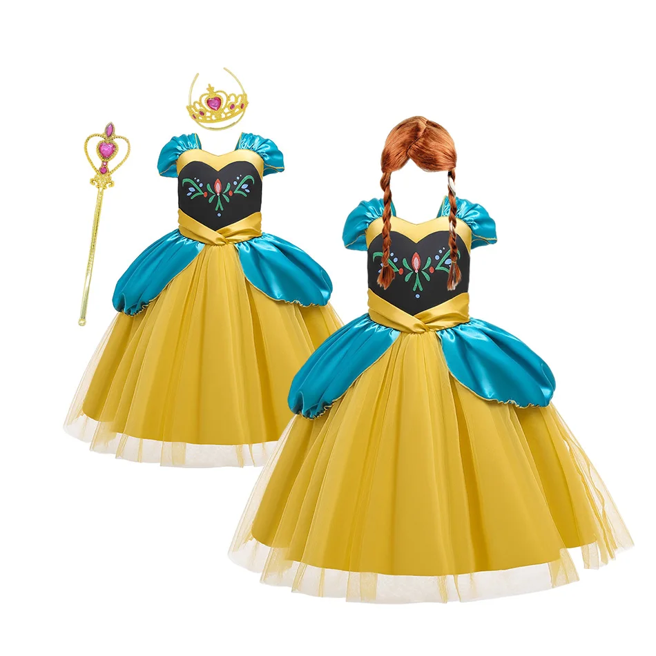 

Kids Anna Dress Spring and Fall Clothes for Girls Short Sleeves A-line Bubble Pricess Dress