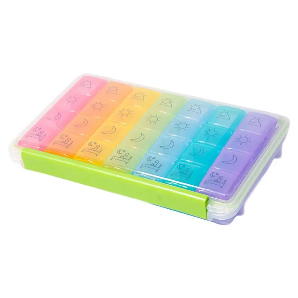 

Практичная полипропиленовая коробка для таблеток на 7 дней в неделю, легкий органайзер для таблеток, устойчив к выцветанию для добавок