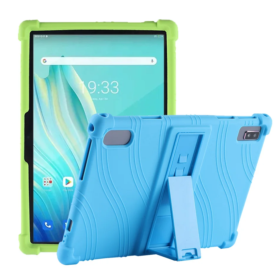 

4 Thicken Cornors Silicon Cover Case with Rear Kickstand For HTC A103 2022 10.1" Tablet PC Soft Protective Shell