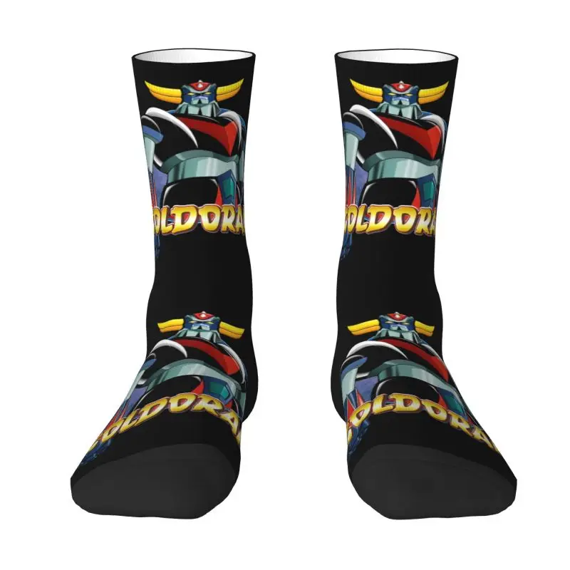 

UFO Robot Goldorak Grendizer Men's Crew Socks Unisex Funny 3D Printing Anime Mechanical Warrior Dress Socks