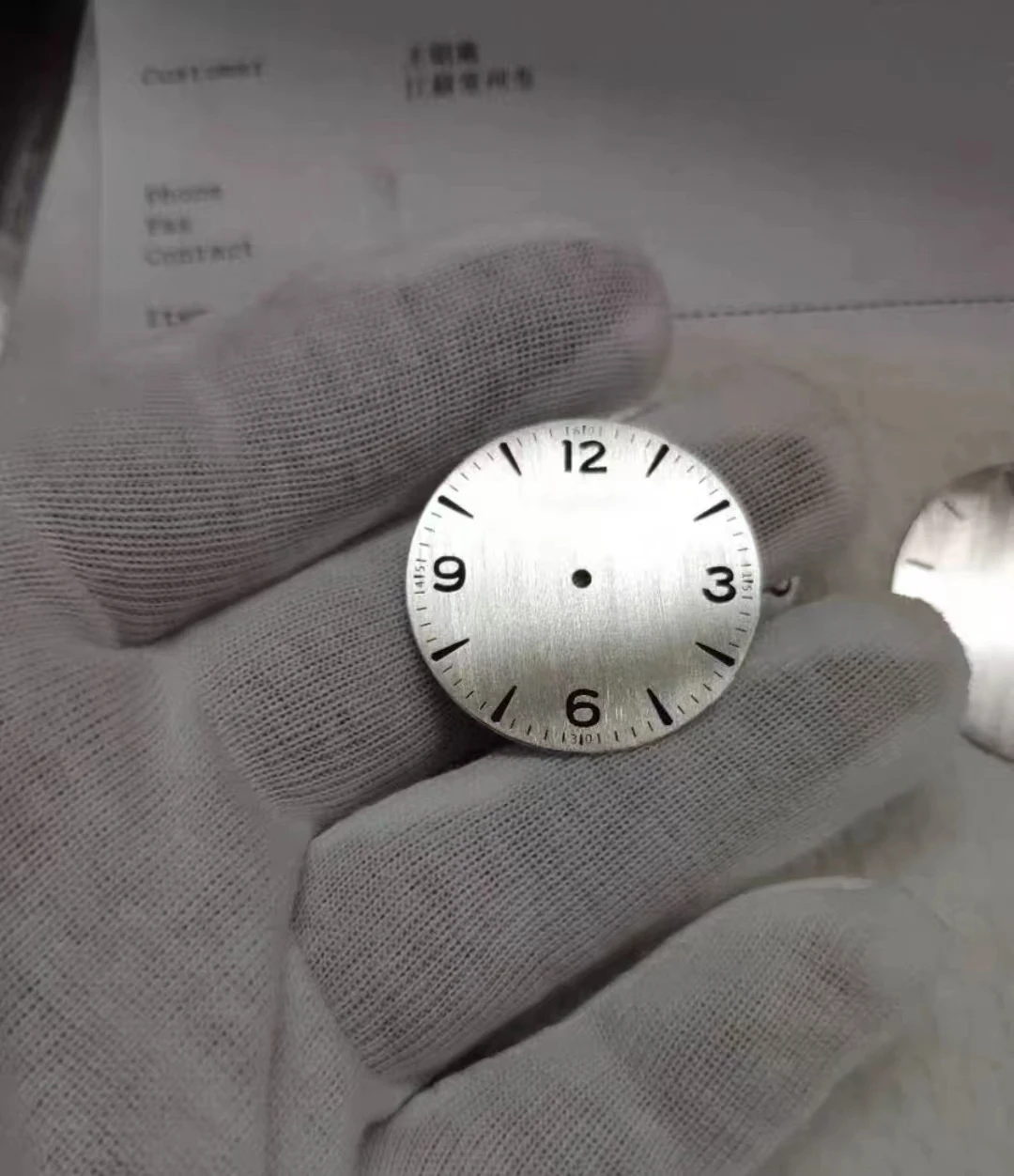 

1 шт. серебряный циферблат часов ручной работы 34,5 мм