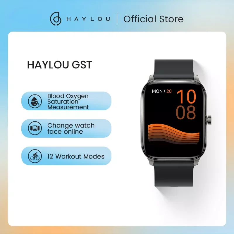 

GST Smart Watch Men Women Watch Blood Oxygen Heart Rate Sleep Monitor 12 Sport Models Custom Watch Face Global Version