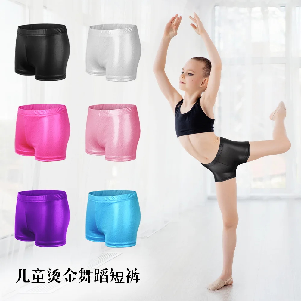 

Designer Kids Girls Shiny Dance Shorts Bottoms Activewear Child Clothes for Yoga Sports Workout Gym Gymnastic Dancing
