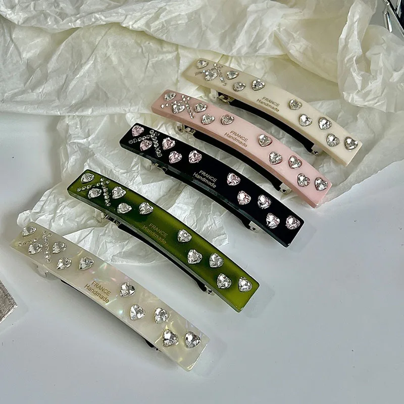 

Женская заколка для волос из ацетата, с кристаллами