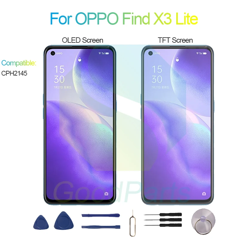 Фото ЖК-экран для OPPO Find X3 Lite 6,43 дюйма CPH2145 Find X3 Lite, сменный сенсорный дигитайзер в сборе №2