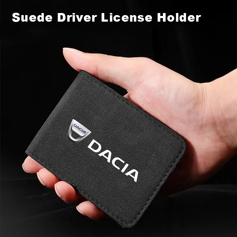 

For Dacia Duster Logan Sandero Lodgy Dokker Stepway Mcv 2 Car Driver License Holder Suede Passport Cover Folder Auto Accessories