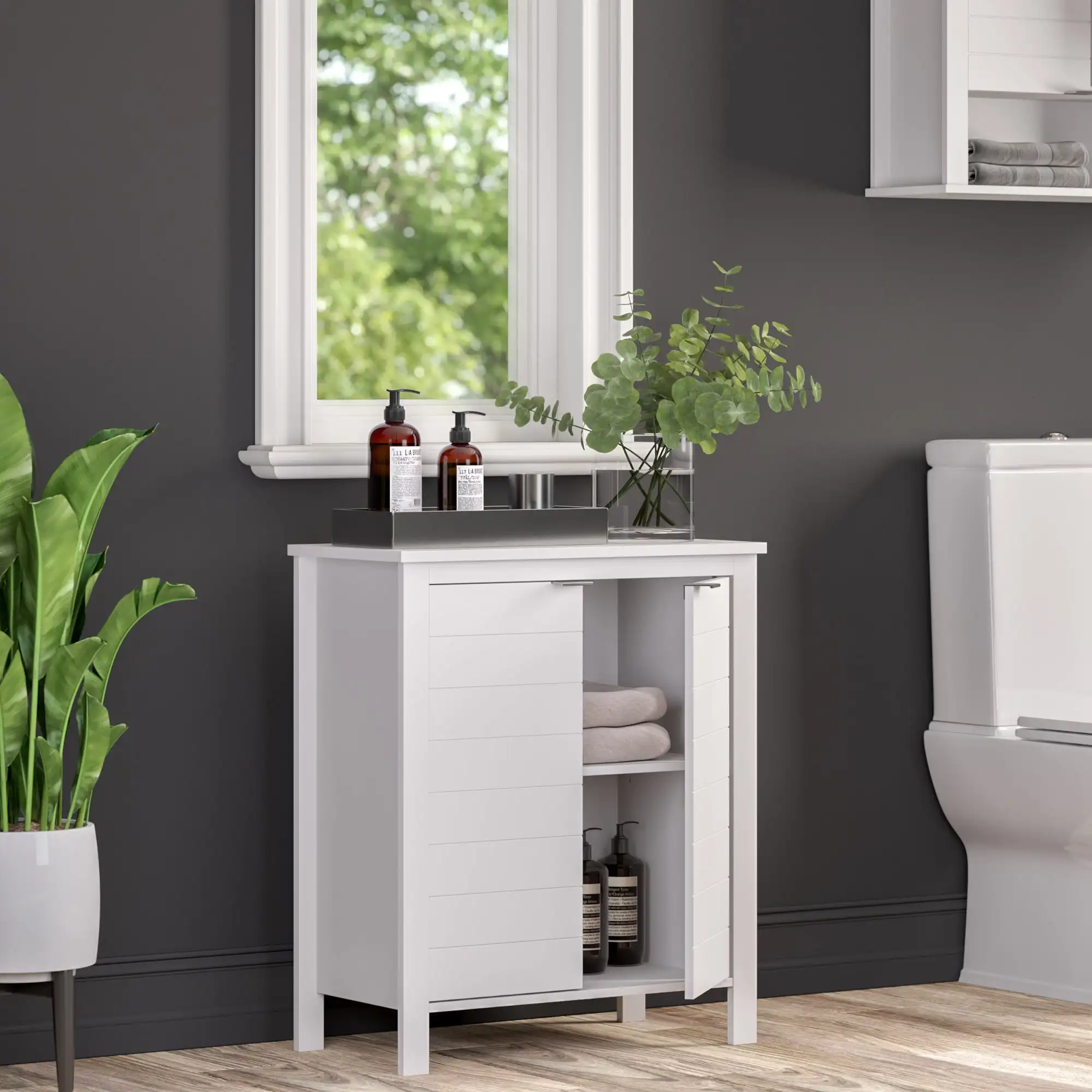 

NONE Madison Collection 2-Door Floor Cabinet - White