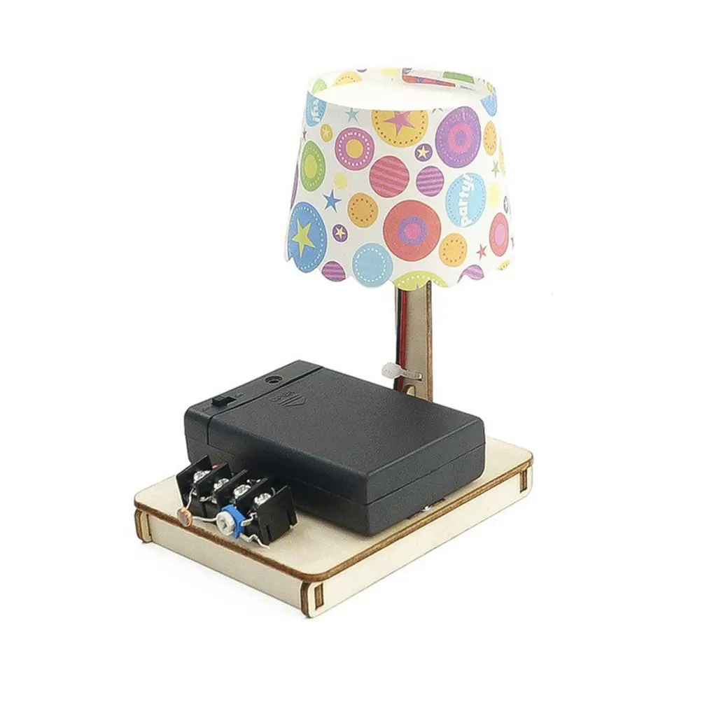 

Kids Science Experiment Kits Mini Light control Desk Lamp DIY Wooden Puzzles Assembly Toy Children School Project Educational