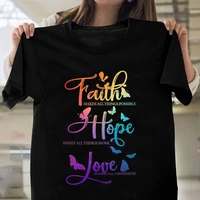 colorful faith love hope print women t shirt short sleeve o neck loose women tshirt ladies tee shirt tops camisetas mujer